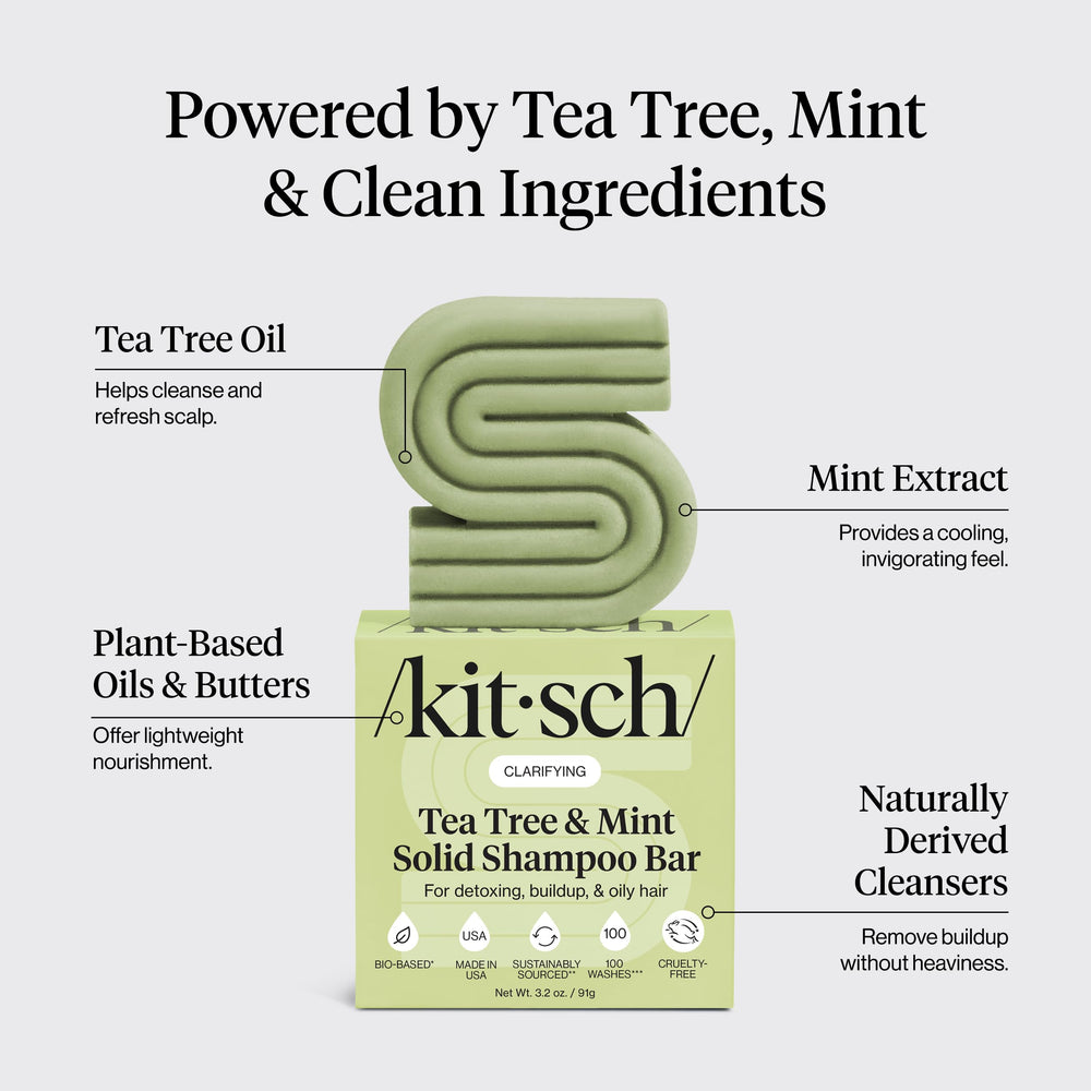 Kitsch Tea Tree & Mint bar on hair post-wash feels light