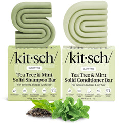 Kitsch Tea Tree Shampoo Bar packaging highlights eco-friendly, travel-ready design.
