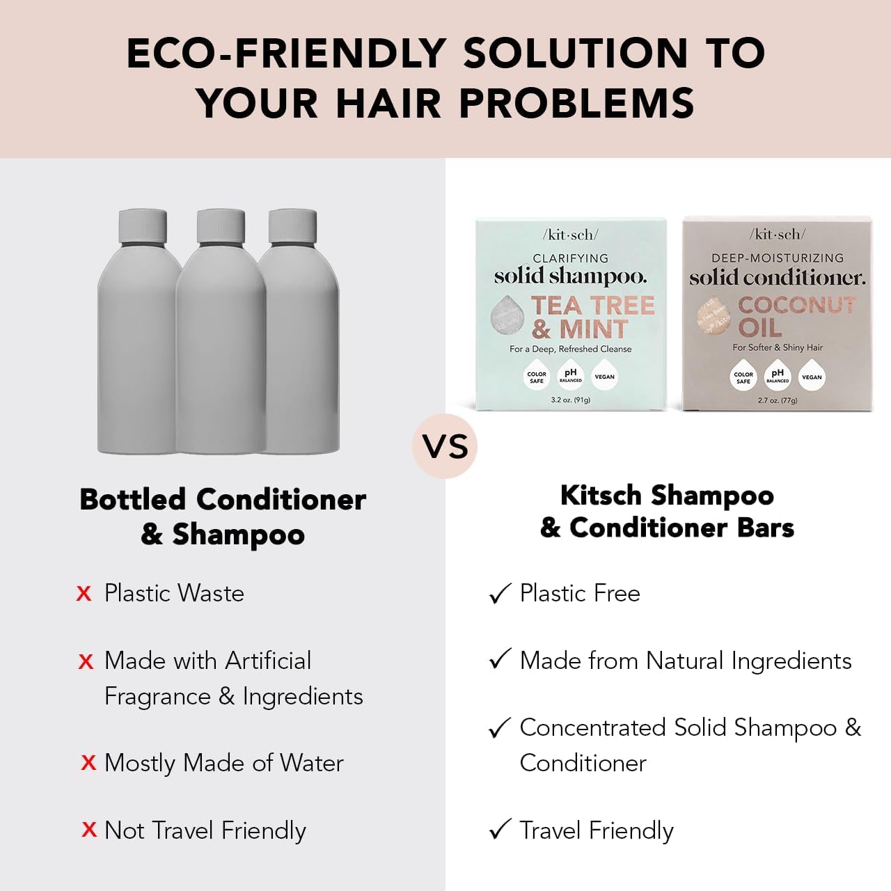 Kitsch Tea Tree Shampoo Bar scalp balance promotes cleaner roots.