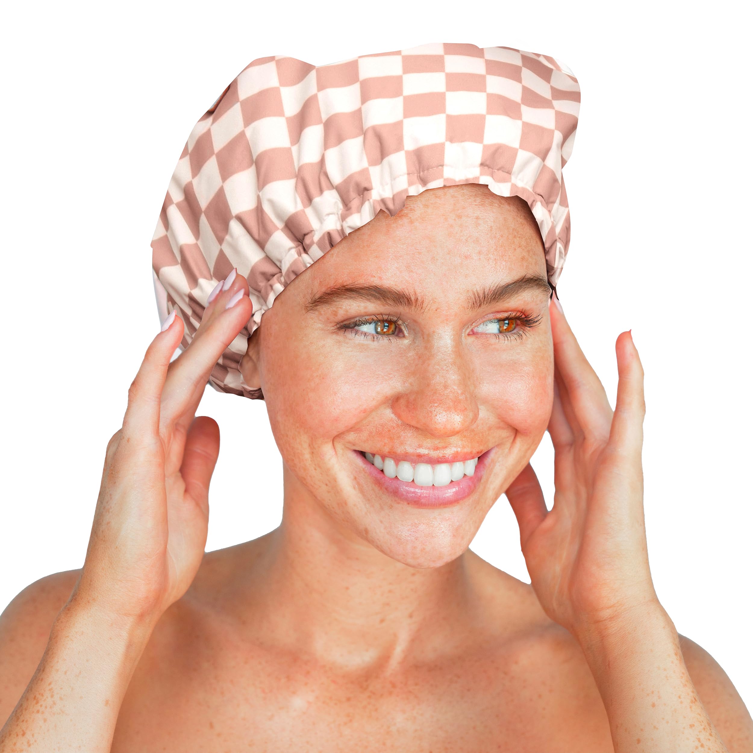 Kitsch shower cap for short hair keeps hair dry during routine