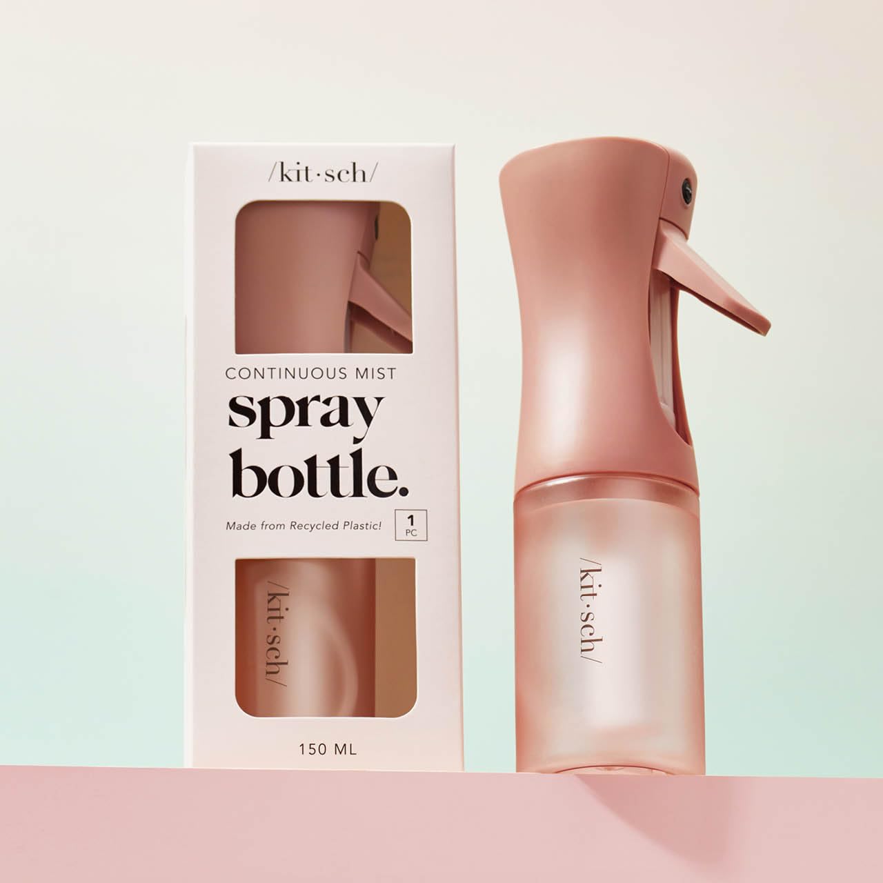 Kitsch terracotta-toned mister ideal for hair and plant hydration.