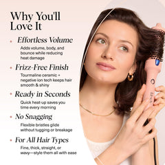 Kitsch Thermal Brush heat-resistant bristles glide through hair without snagging.