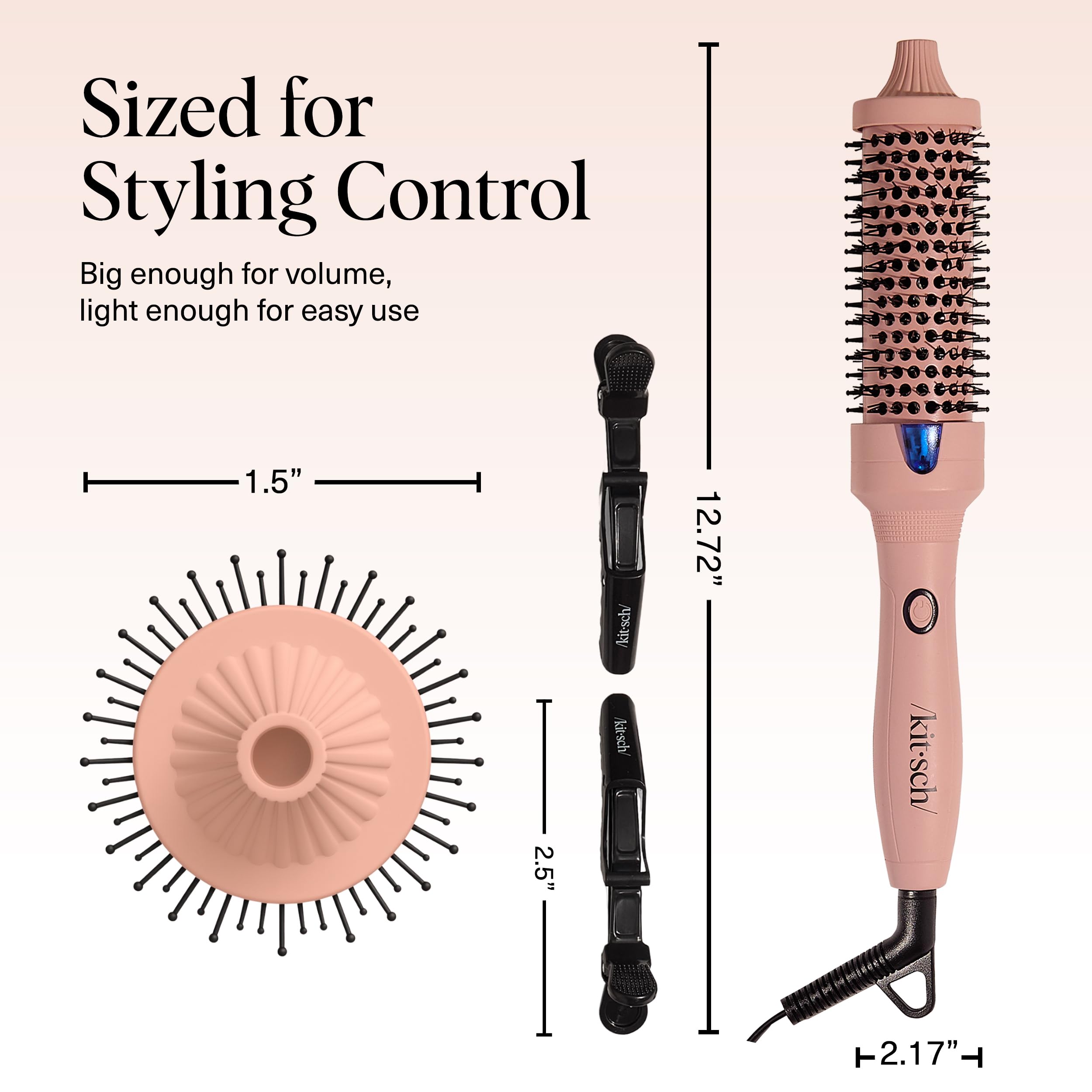 Kitsch Thermal Brush lightweight handle offers easy control during blowouts.