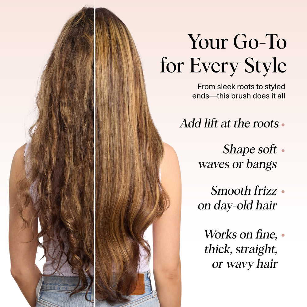Kitsch Thermal Brush versatile for all hair types—volume and shine possibilities.