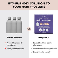 Biotin-enriched Kitsch shampoo bar strengthening appearance of hair strands.