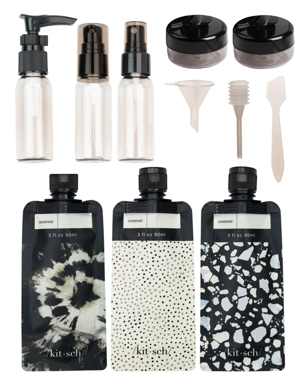 Kitsch travel bag organizer keeps bottles and tools neatly stored while traveling.