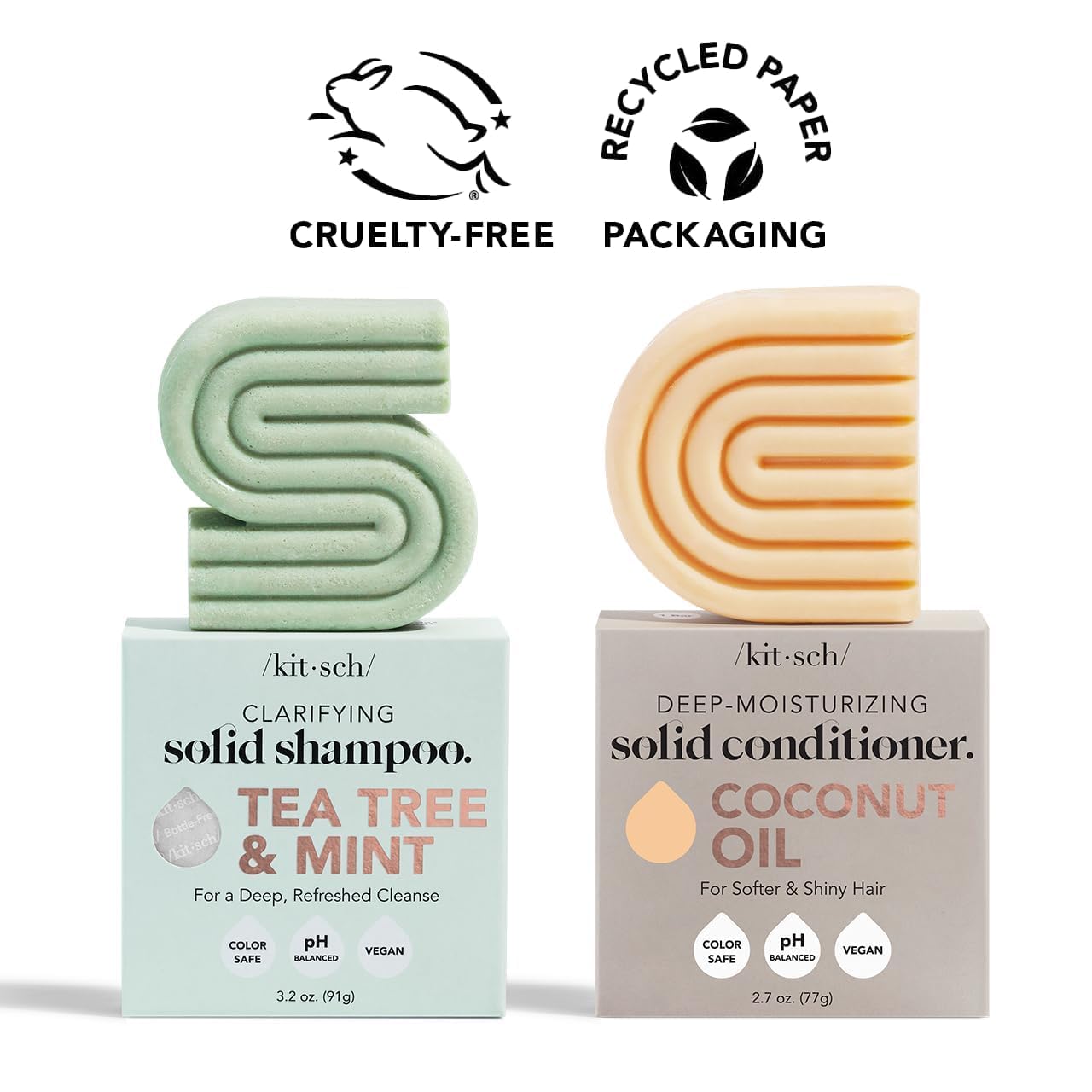 Kitsch Travel-friendly hair bars eco-conscious packaging reduces plastic waste.