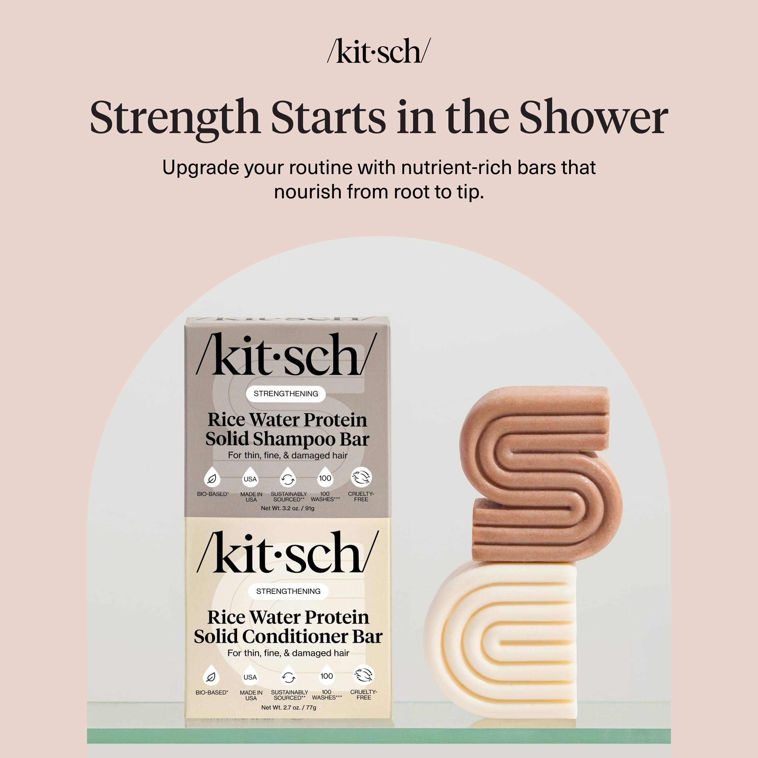 Kitsch travel-friendly bars compact for on-the-go hair care