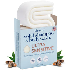 Kitsch ultra-sensitive bar packaging shows compact, travel-friendly design.