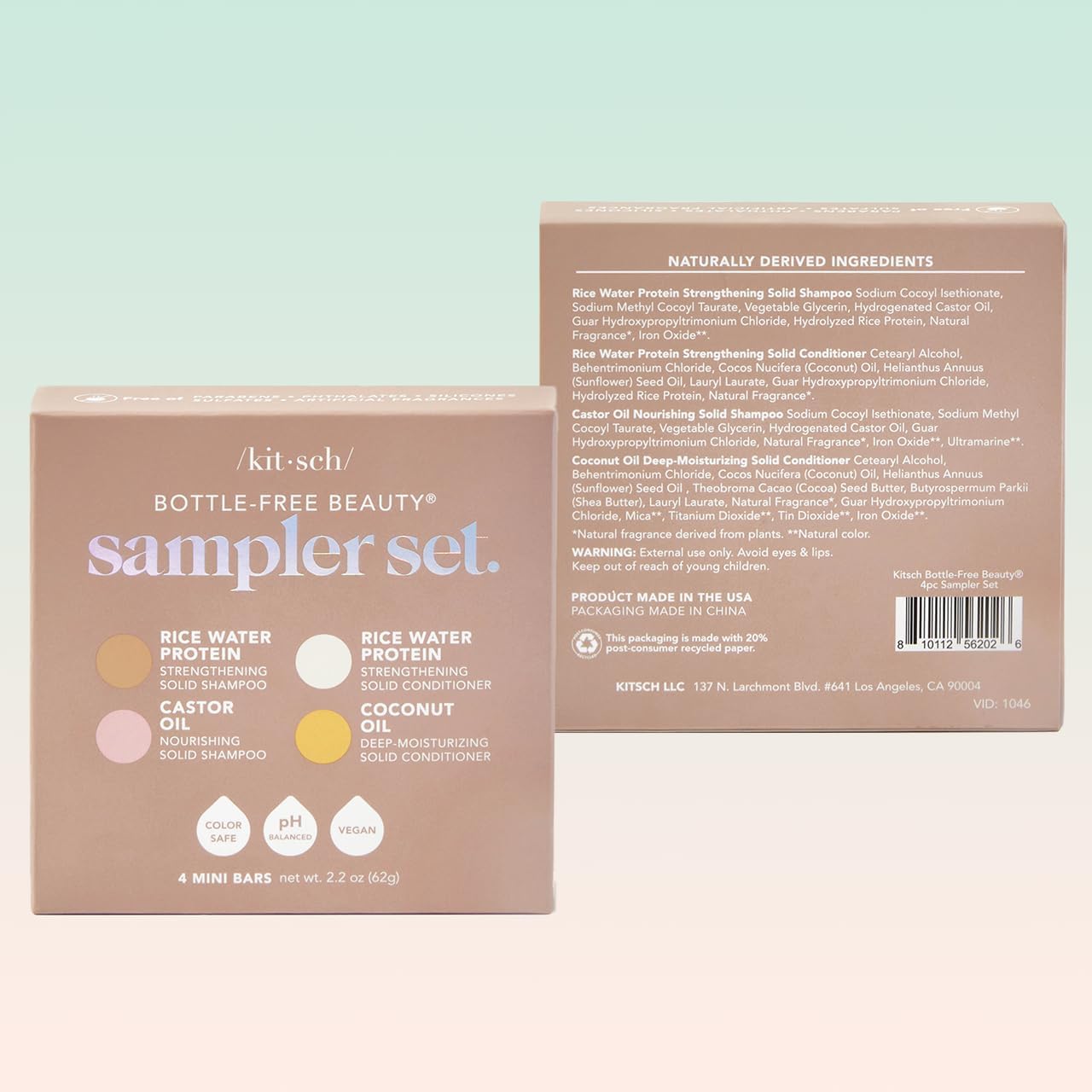 Kitsch USA-made sustainable packaging reflects a responsible beauty choice.