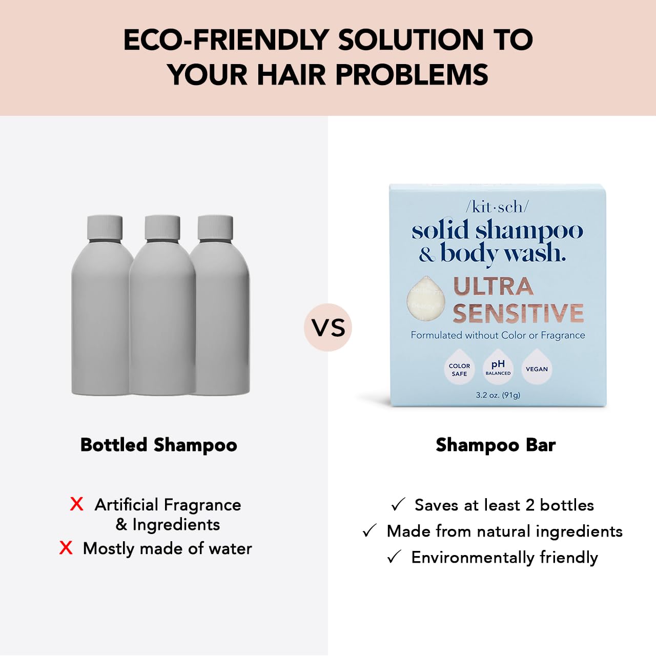 Kitsch vegan cruelty-free badge on bar for ethical skincare choices.