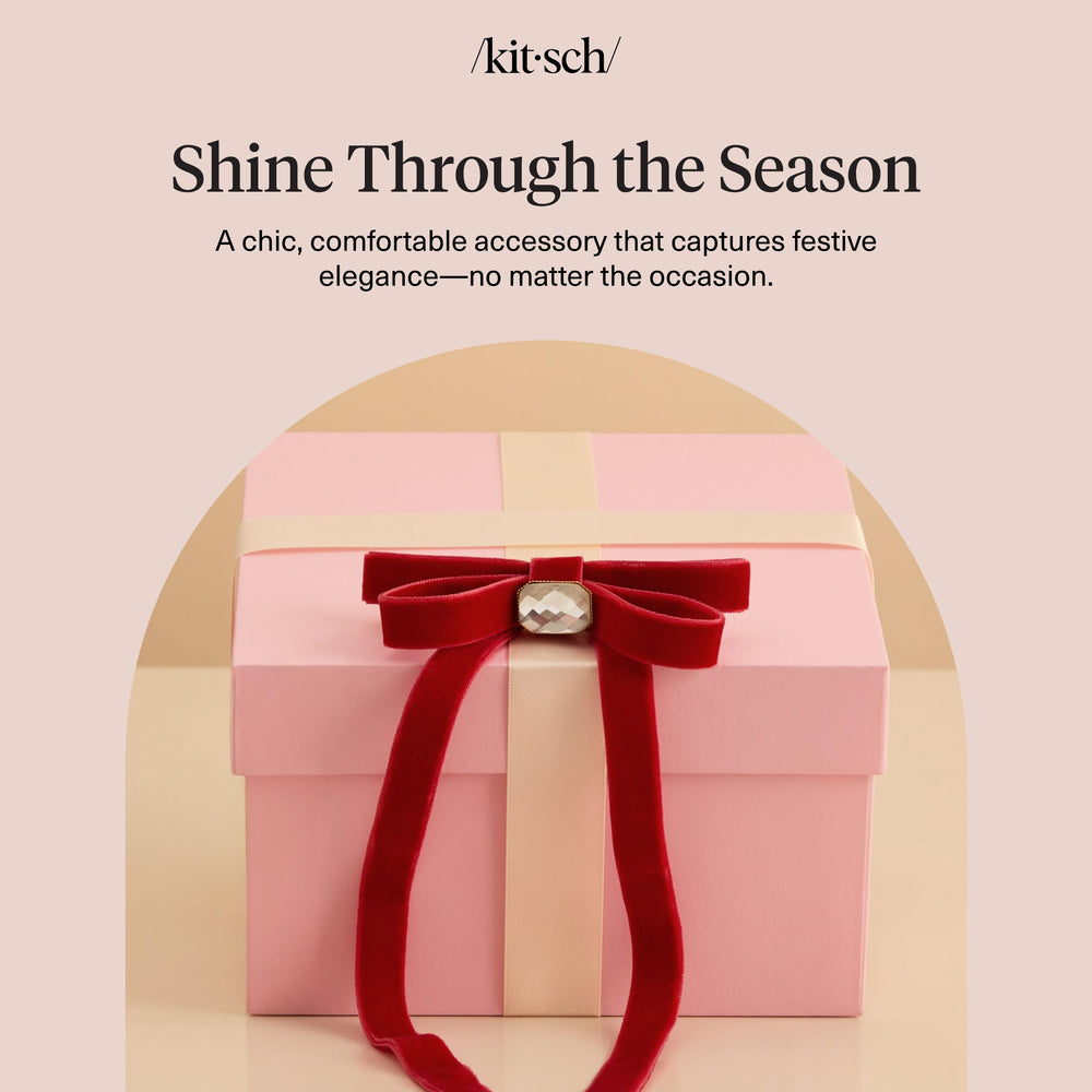 Kitsch velvet bow clip stocking stuffer display.