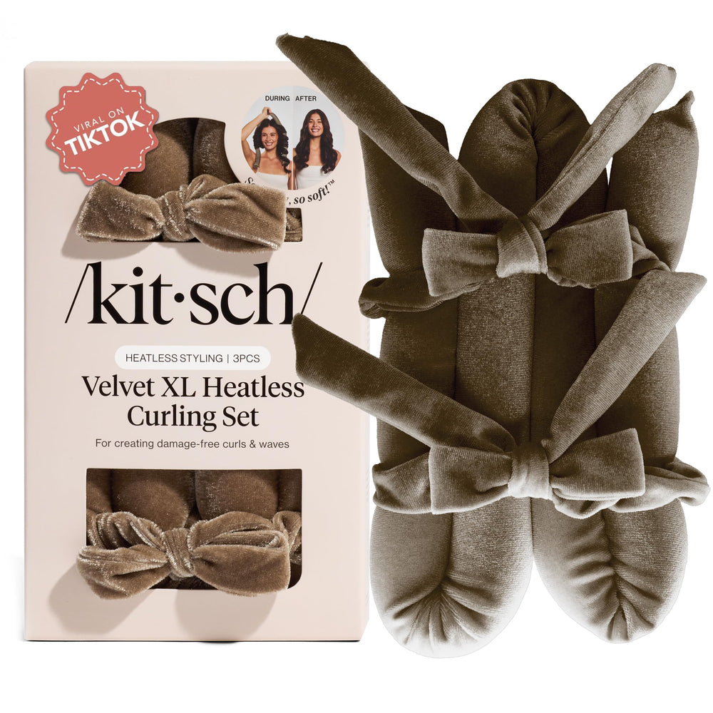 Kitsch Velvet XL heatless rod close-up showing plush velvet grip for secure overnight curls.