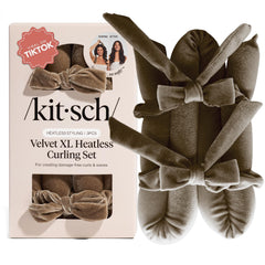 Kitsch Velvet XL heatless rod close-up showing plush velvet grip for secure overnight curls.