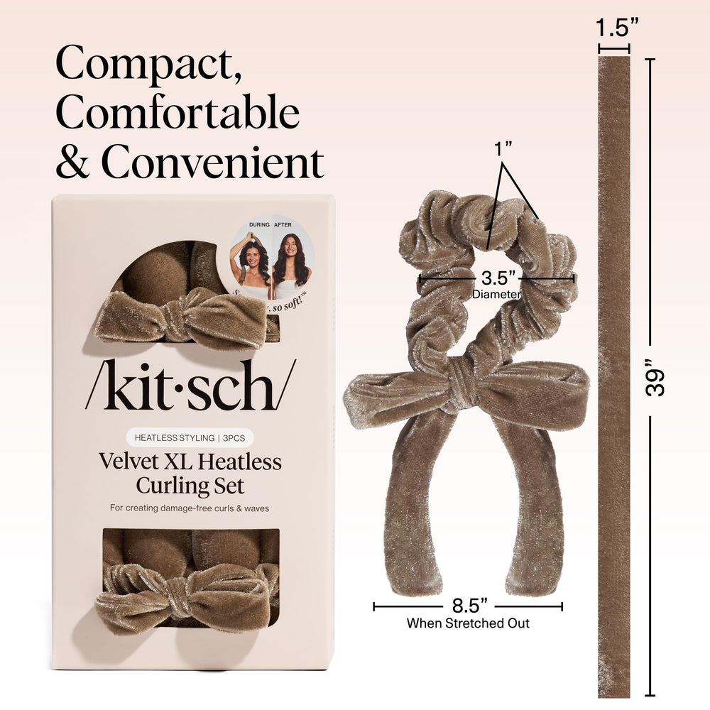 Kitsch Velvet XL no-slip velvet grip detail ensures secure hold during sleep curls.