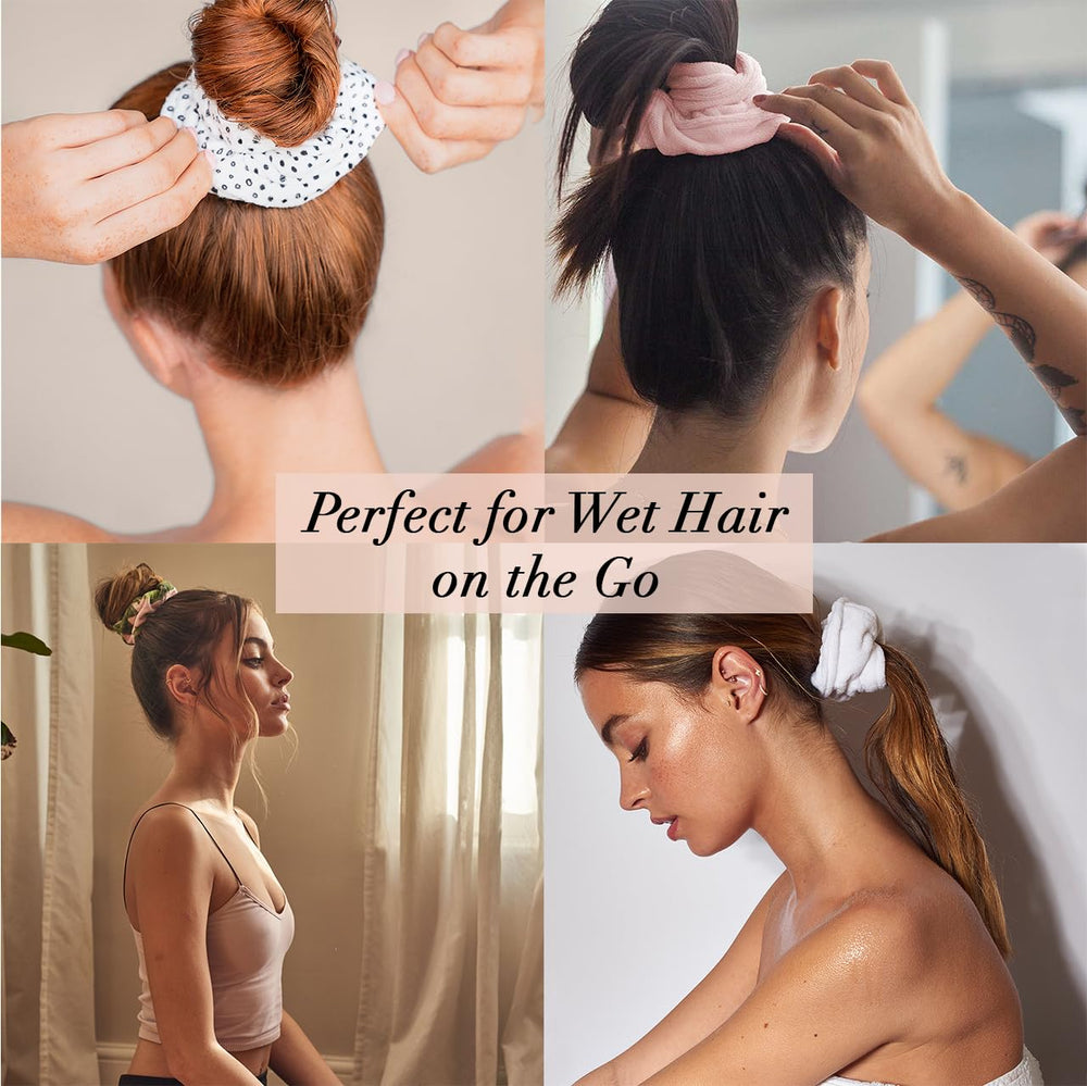 Kitsch versatile hair-drying scrunchie doubles as wrist towel when not drying hair.