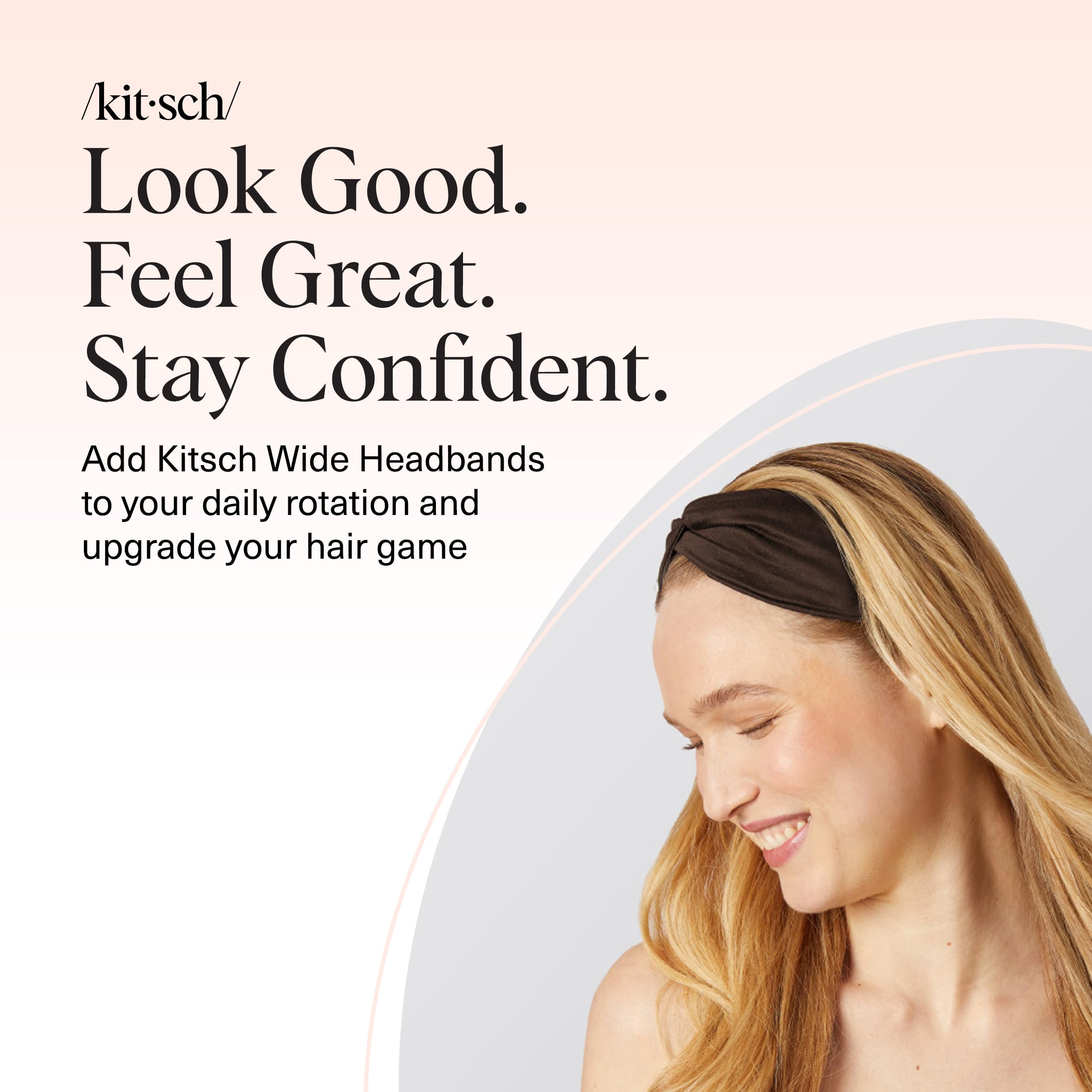 Kitsch Wide Headbands Rosewood in action during running and training