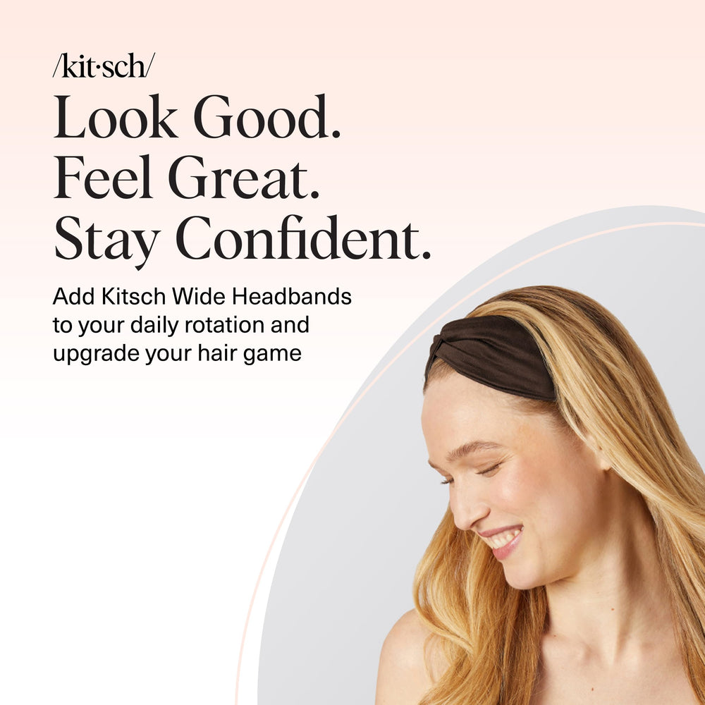 Kitsch Wide Headbands Rosewood in action during running and training