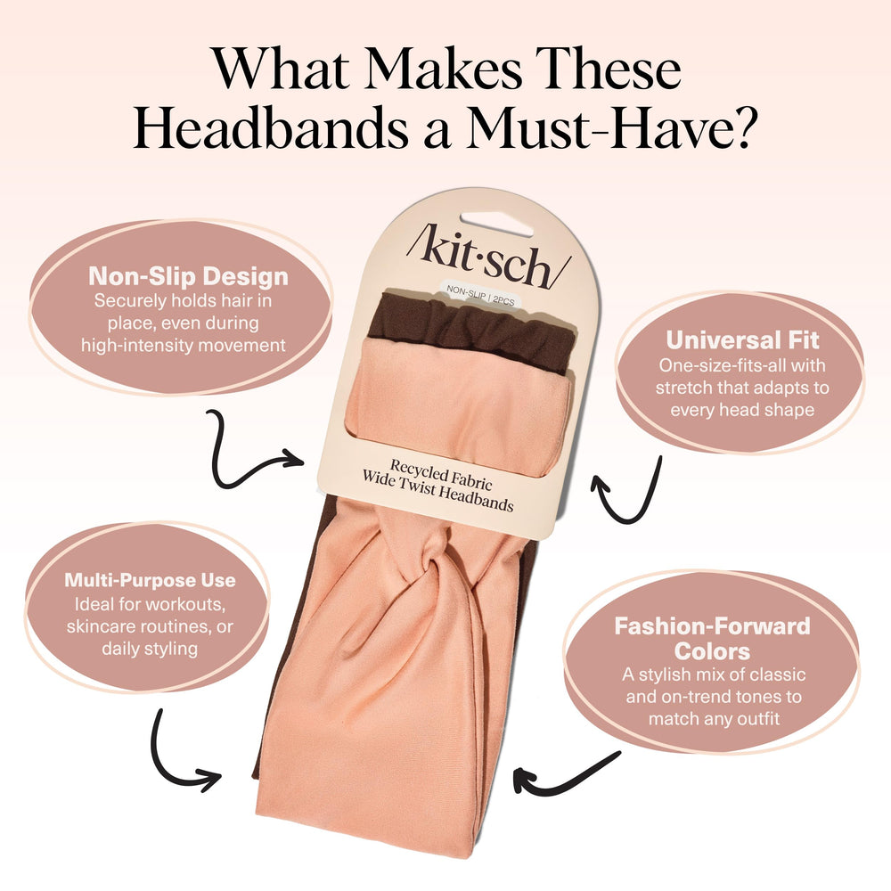 Kitsch Wide Headbands Rosewood non-slip grip ideal for yoga and cardio