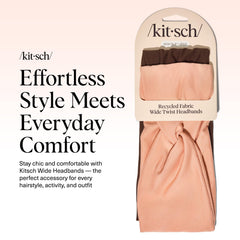 Kitsch Wide Headbands Rosewood on model shows secure non-slip hold during workouts