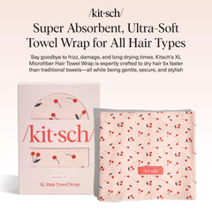 Kitsch hair towel wrap cherry twist demonstrates secure hold during routine after shower