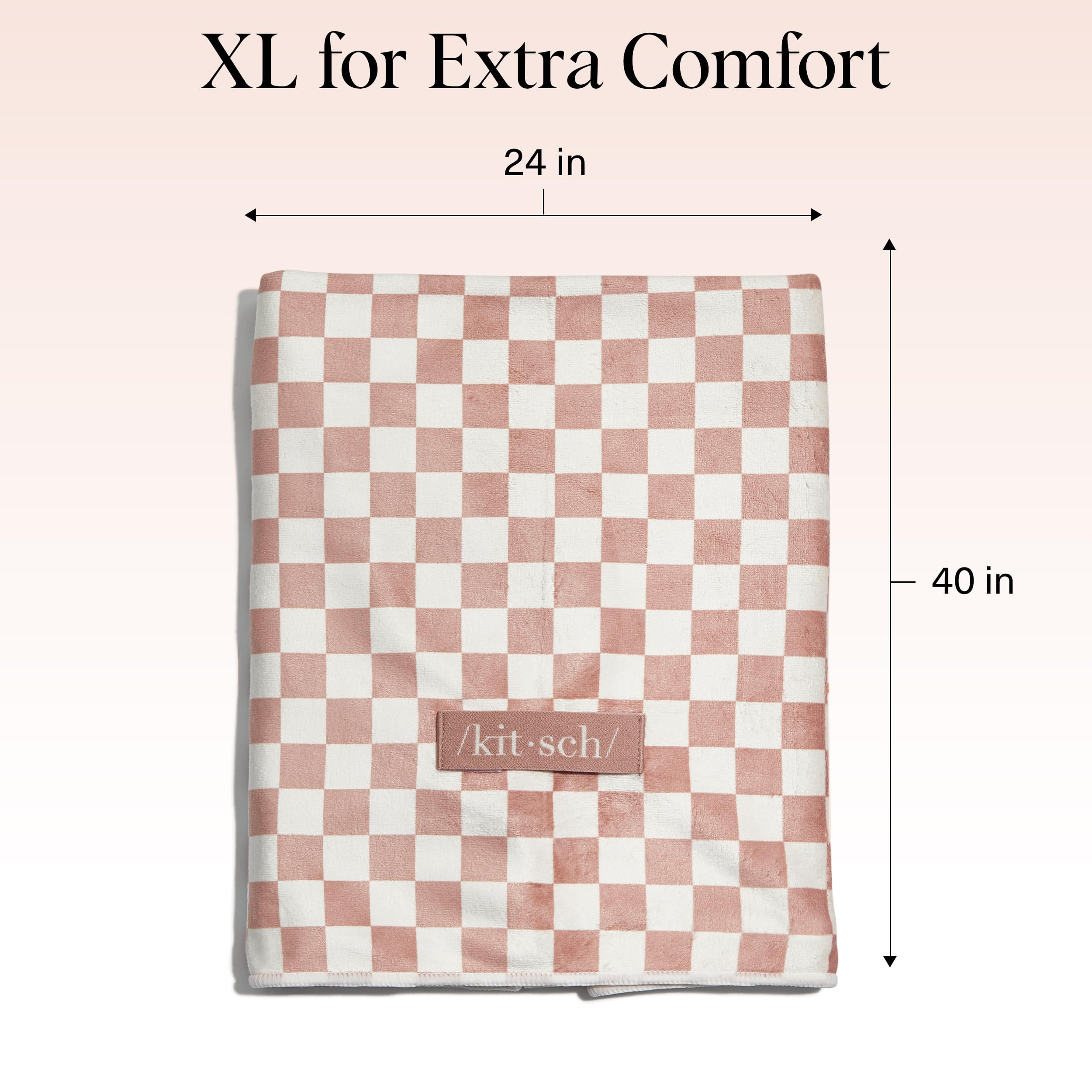 Kitsch XL towel wrap elastic-strap closeup, secure fit during routines