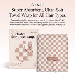 Kitsch XL towel wrap folded, terracotta checkered, soft texture