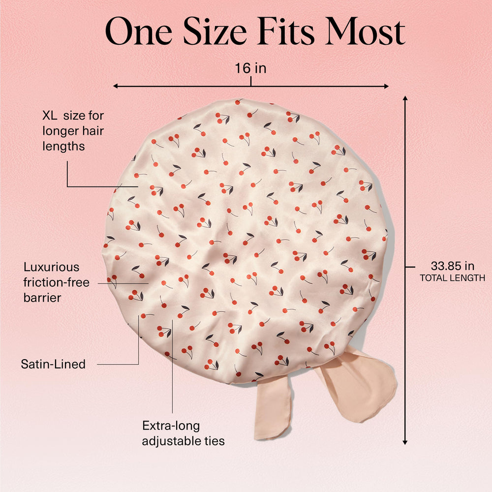 Kitsch XL Satin Bonnet adjustable ties closeup highlights customizable comfort