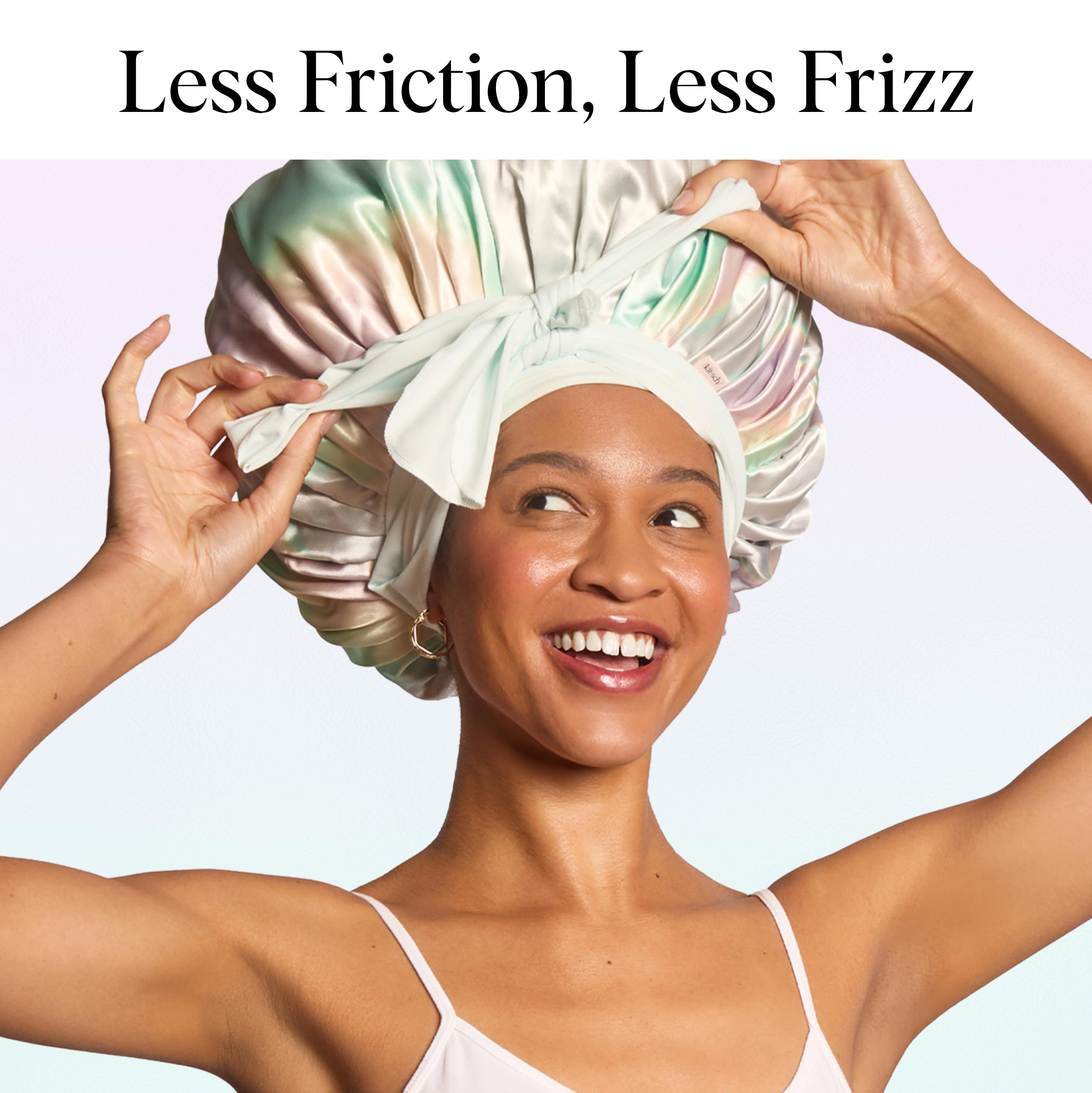 Kitsch XL satin bonnet elevates nightly self-care with luxurious, soft protection.