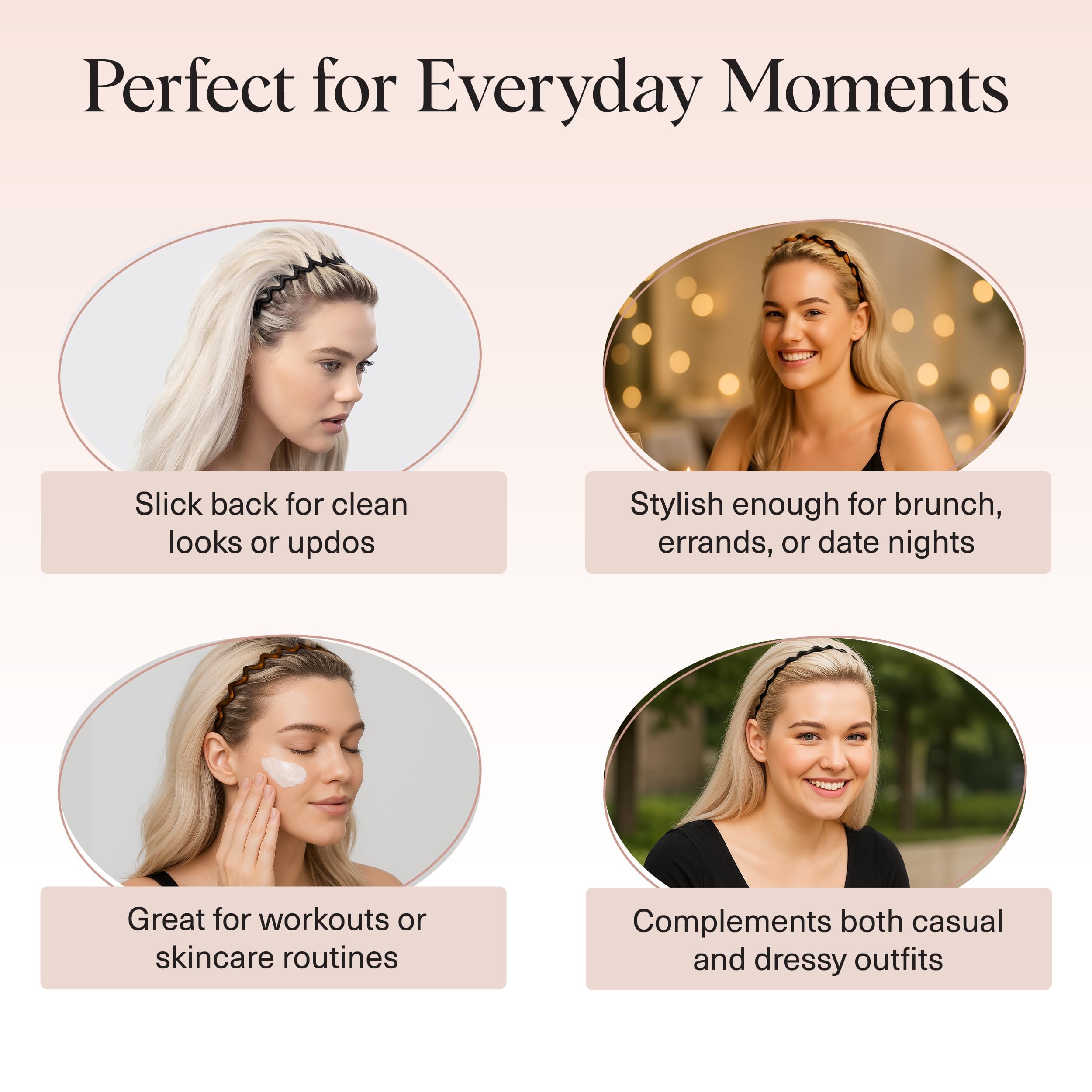 Kitsch Zig Zag headband 2-pack flatlay shows versatile black and tortoise tones.