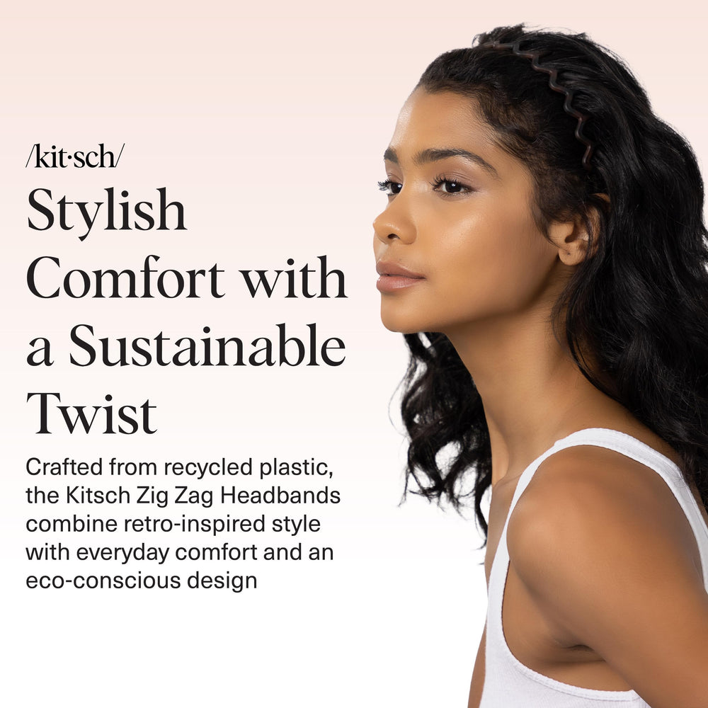 Kitsch Zig Zag headband tortoise shell provides stylish support to tame flyaways.
