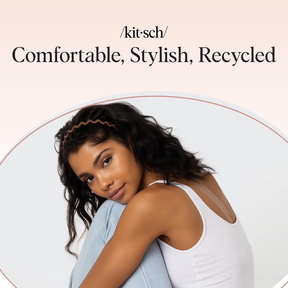 Kitsch Zig Zag headband suits casual and formal wear, elevating outfits with subtle texture.