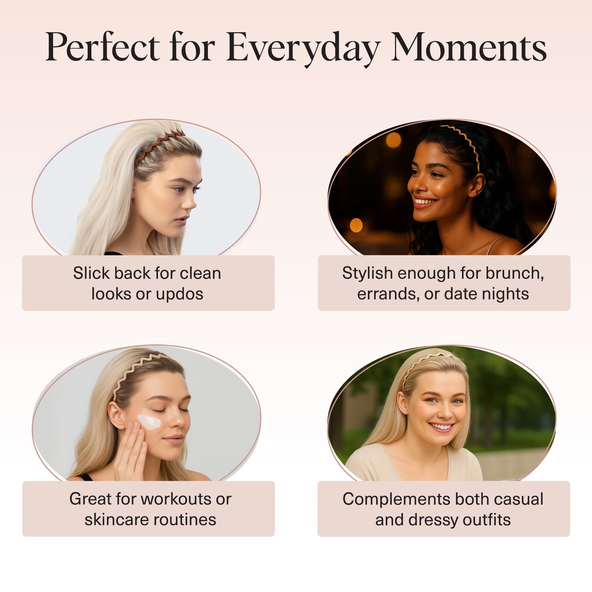Kitsch Zig Zag headband is easy to style for quick, polished looks.