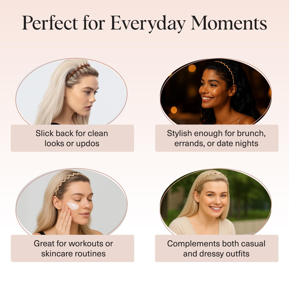 Kitsch Zig Zag headband is easy to style for quick, polished looks.