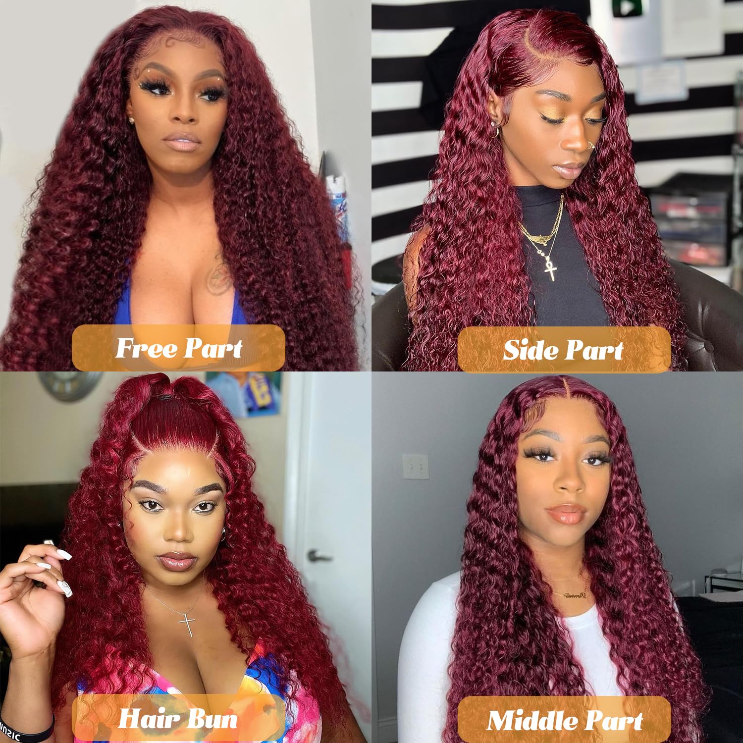 Kivolin red human-hair wig is heat- and dye-friendly for personal color experiments
