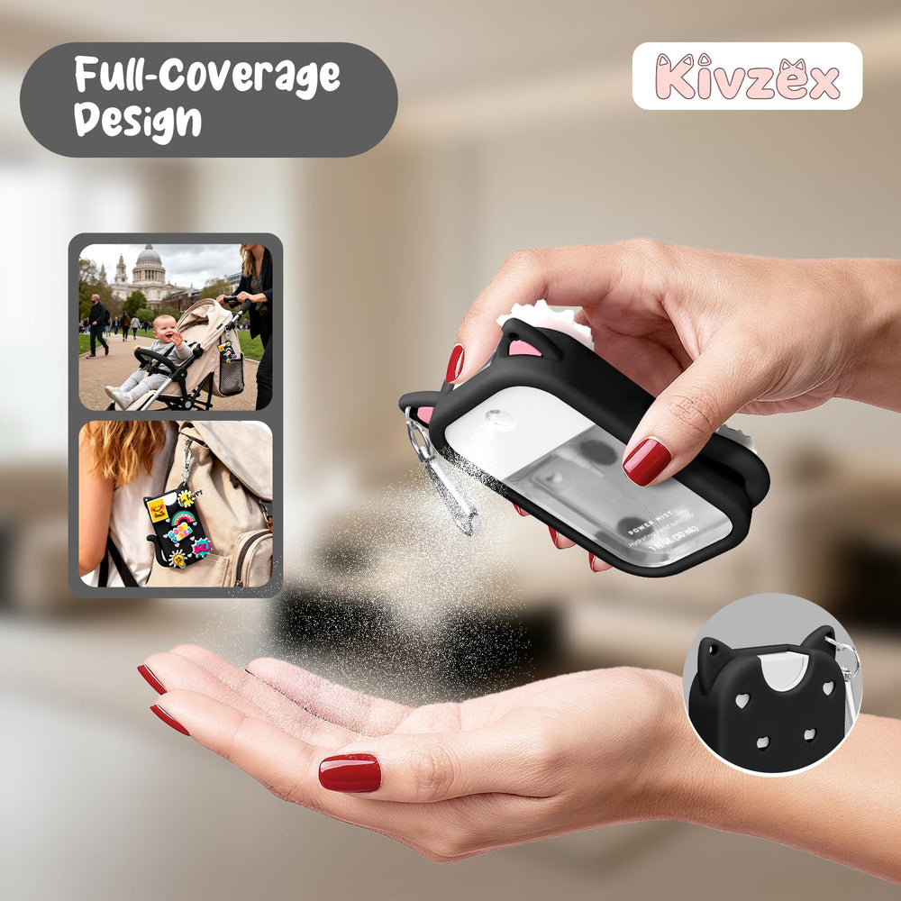 Kivzex travel-friendly clip attachment for backpacks or purses.