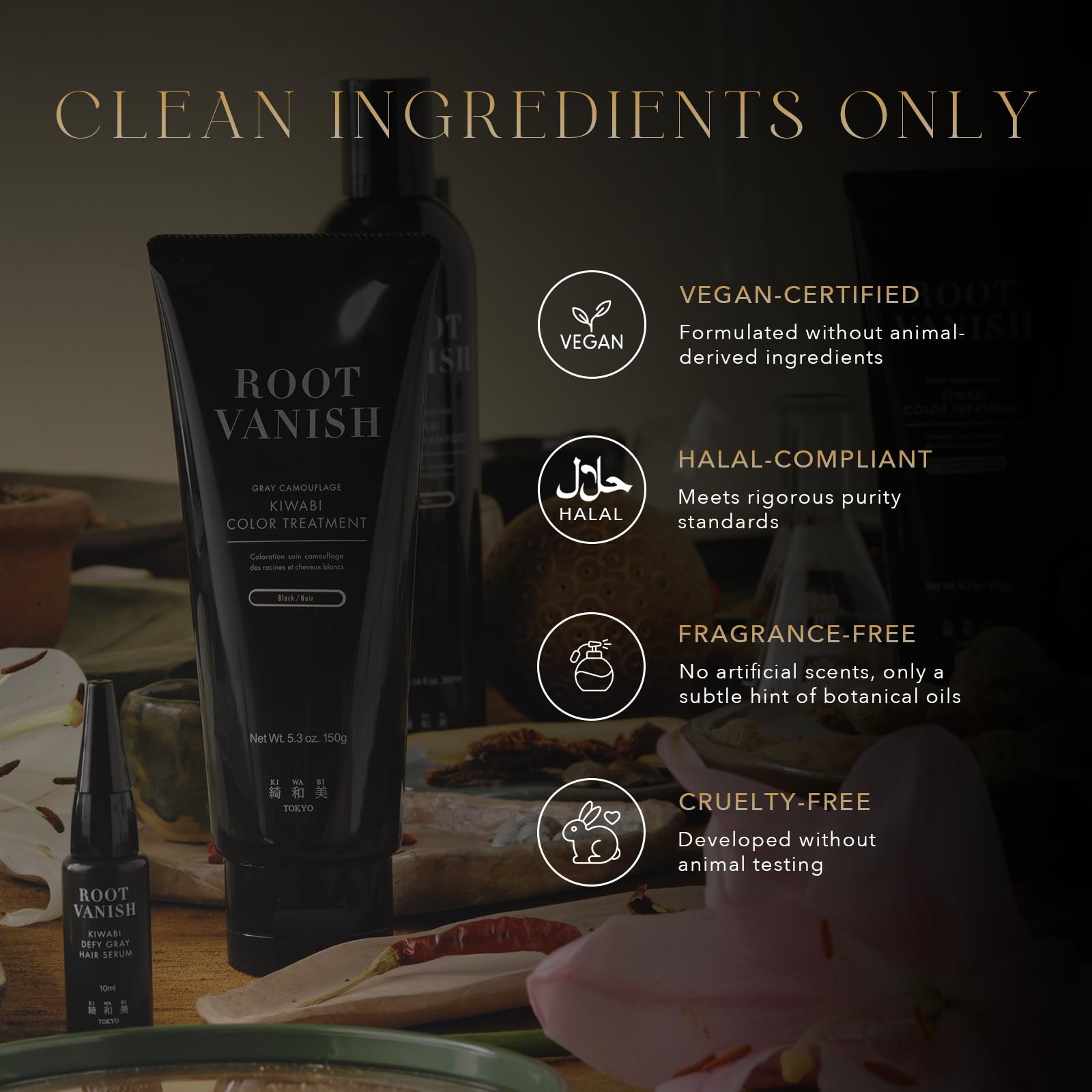 KIWABI vegan, cruelty-free, dermatologist-tested care for sensitive scalps