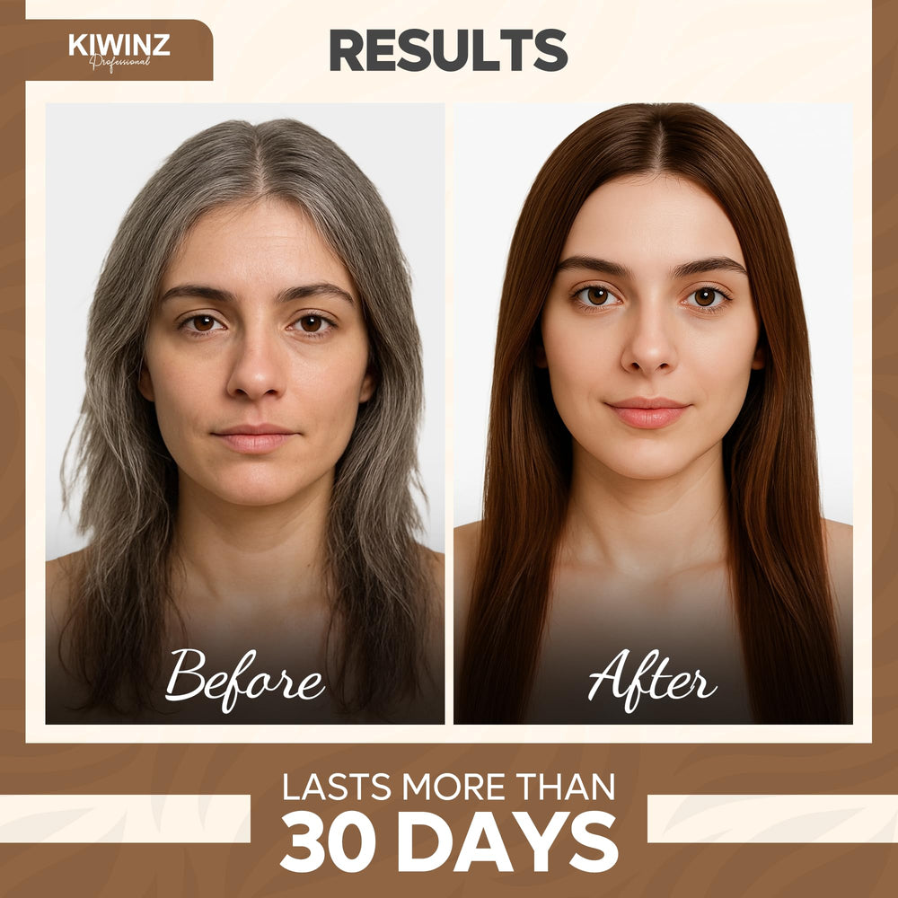 Kiwinz Professional ammonia-free formula on label, gentle on scalp.