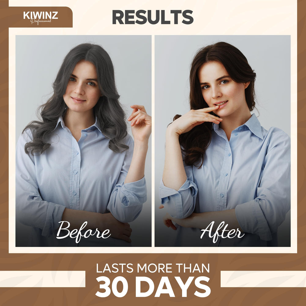 Kiwinz Professional natural-ingredients argan-oil image suggests conditioning during dye