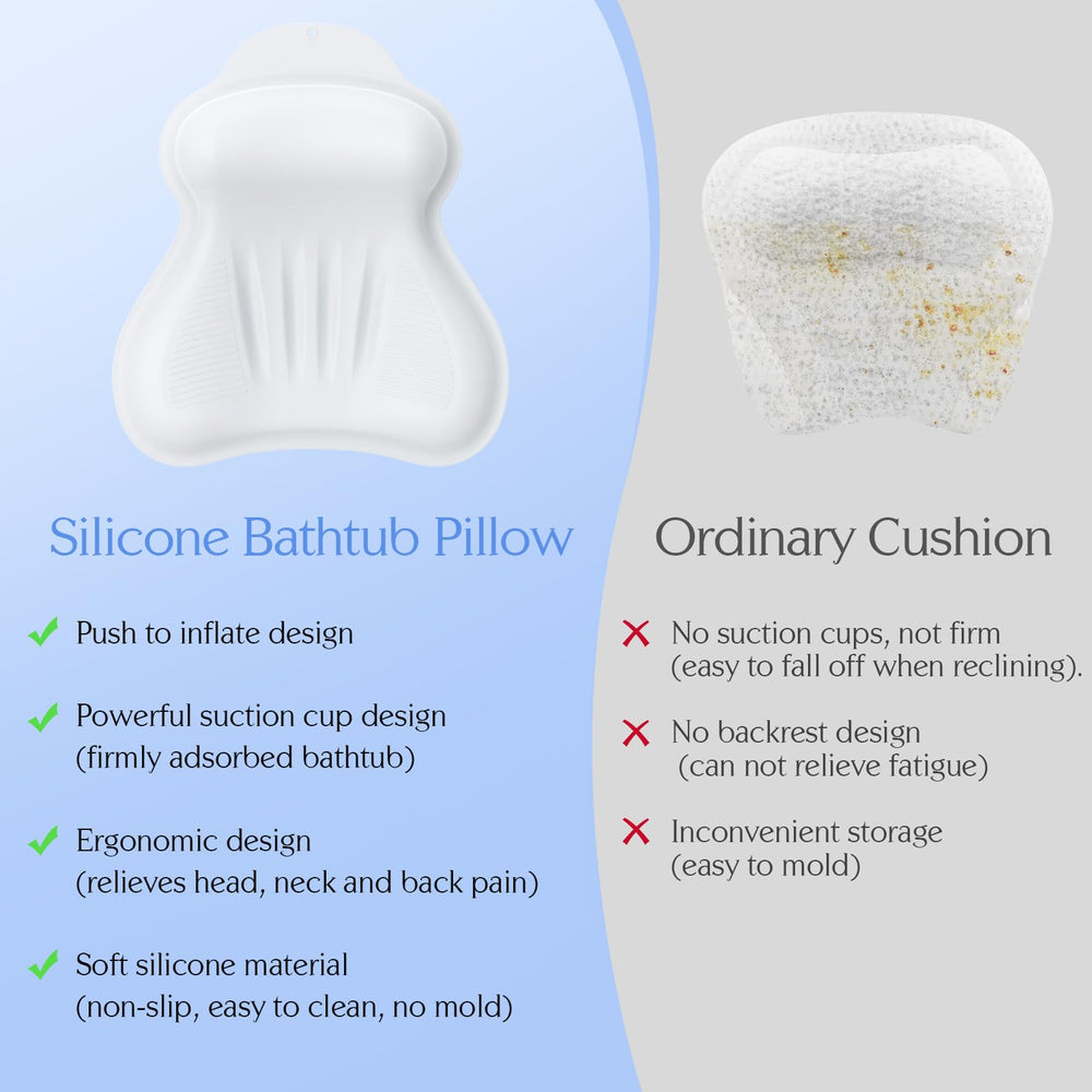 Kixcvdm bath pillow airbag detail highlights cushioned support for comfort.