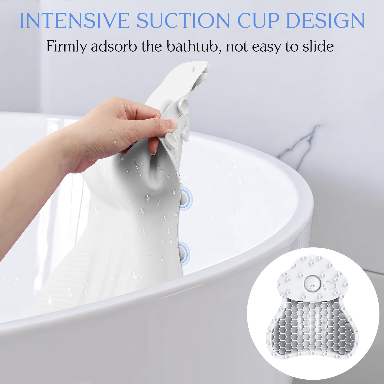Kixcvdm silicone pillow fits standard and freestanding tubs for versatile use.