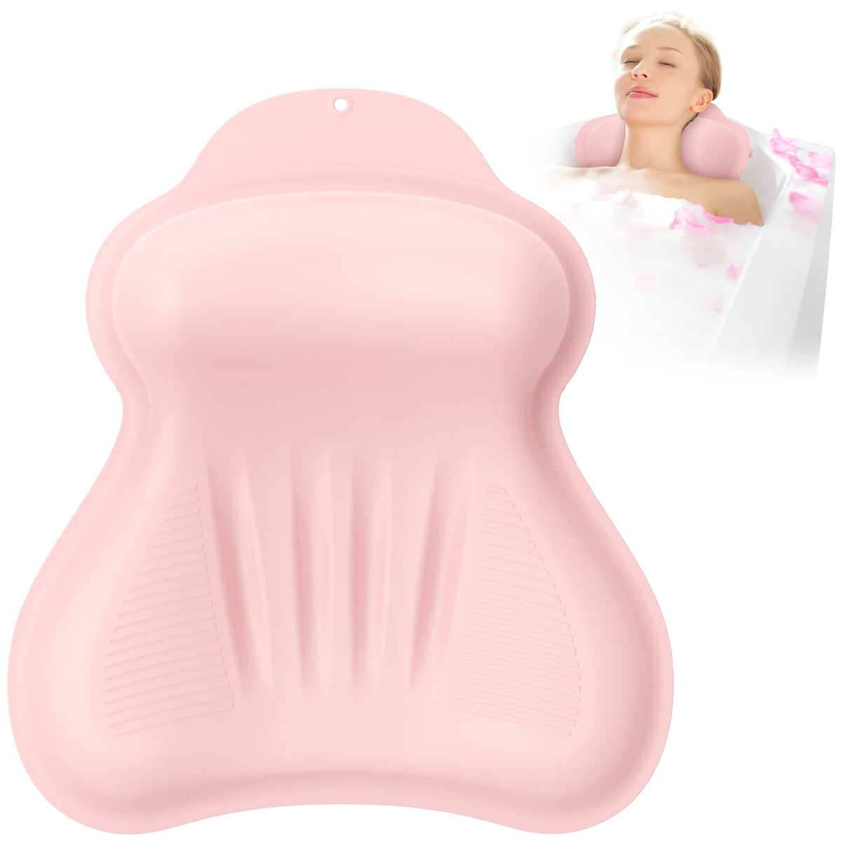 kixcvdm silicone bath pillow 4d airbag provides customizable head support for a relaxing soak