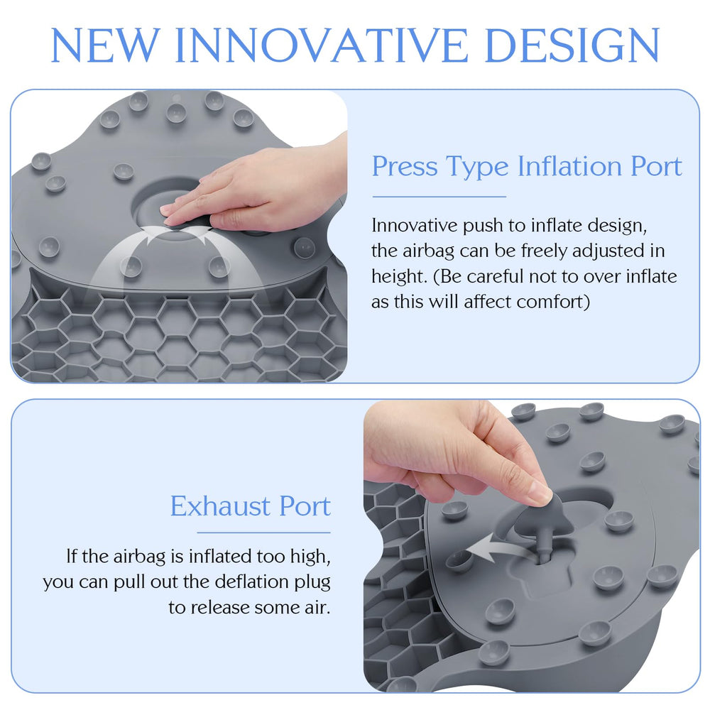 Kixcvdm silicone bath pillow easy-clean surface with hanging holes for quick drying.