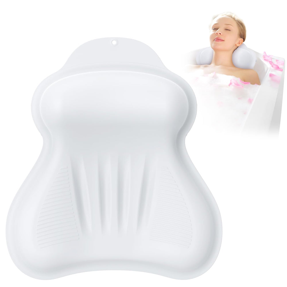 Kixcvdm silicone bath pillow front view supports head and neck for a relaxing soak.