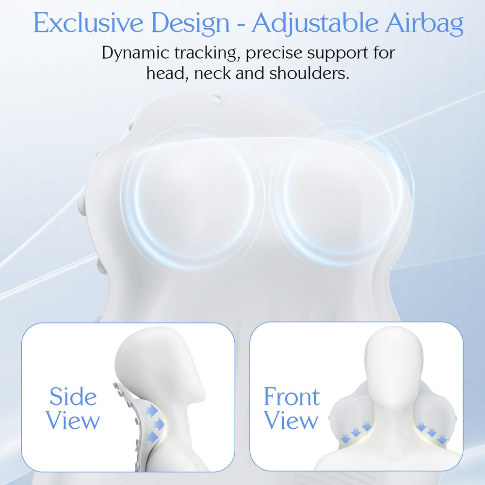 Kixcvdm bath pillow side view shows 4D inflatable airbag for customizable height.