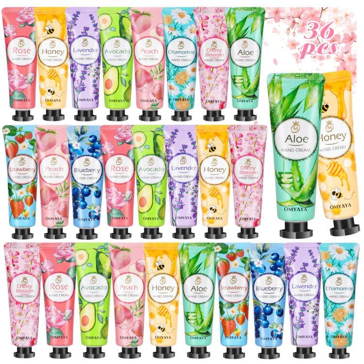 KIYTARBOO 36-pack hand cream set with varied scents for family gifting and personal care.