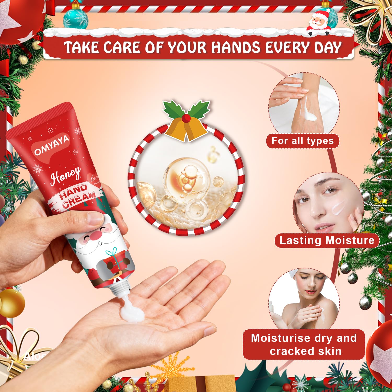 KIYTARBOO Christmas hand cream snowman pattern, cozy winter care