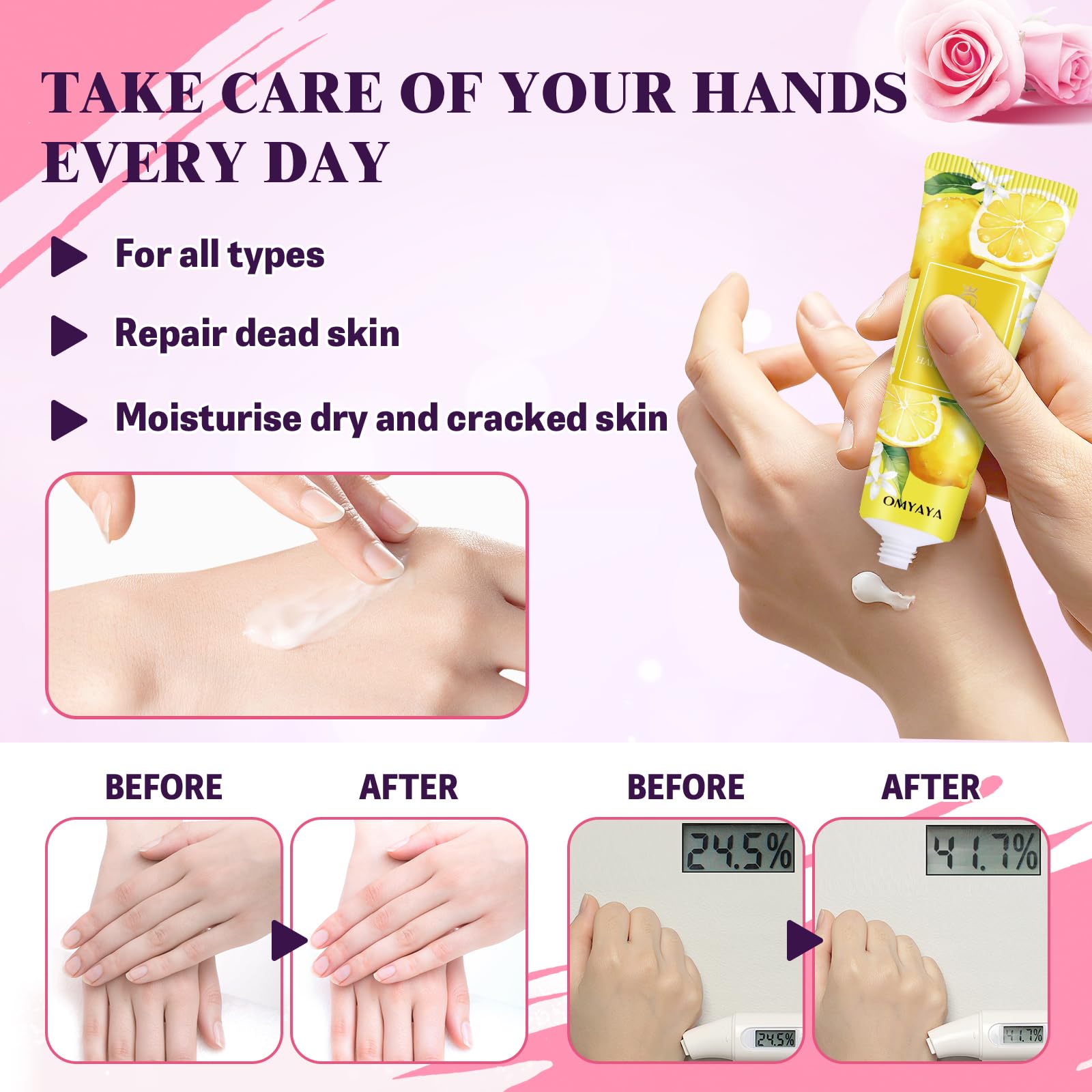 KIYTARBOO moisturizes dry hands with quick-absorbing formula