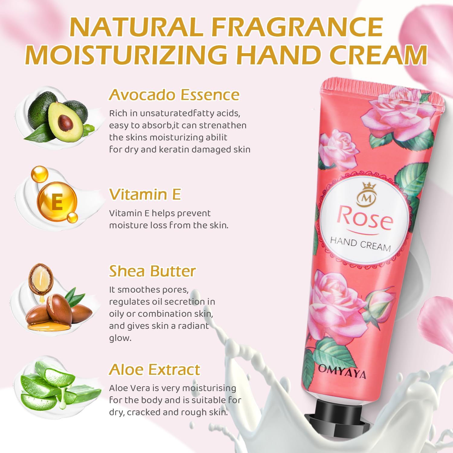 KIYTARBOO moisturizing ingredients vitamin E, aloe, and jojoba for soft skin.
