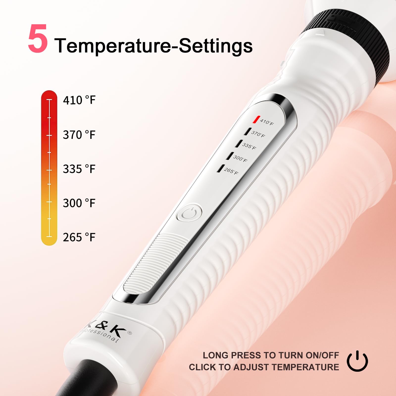 K&K anti-scald nylon bristles with cool tip for safe brushing.